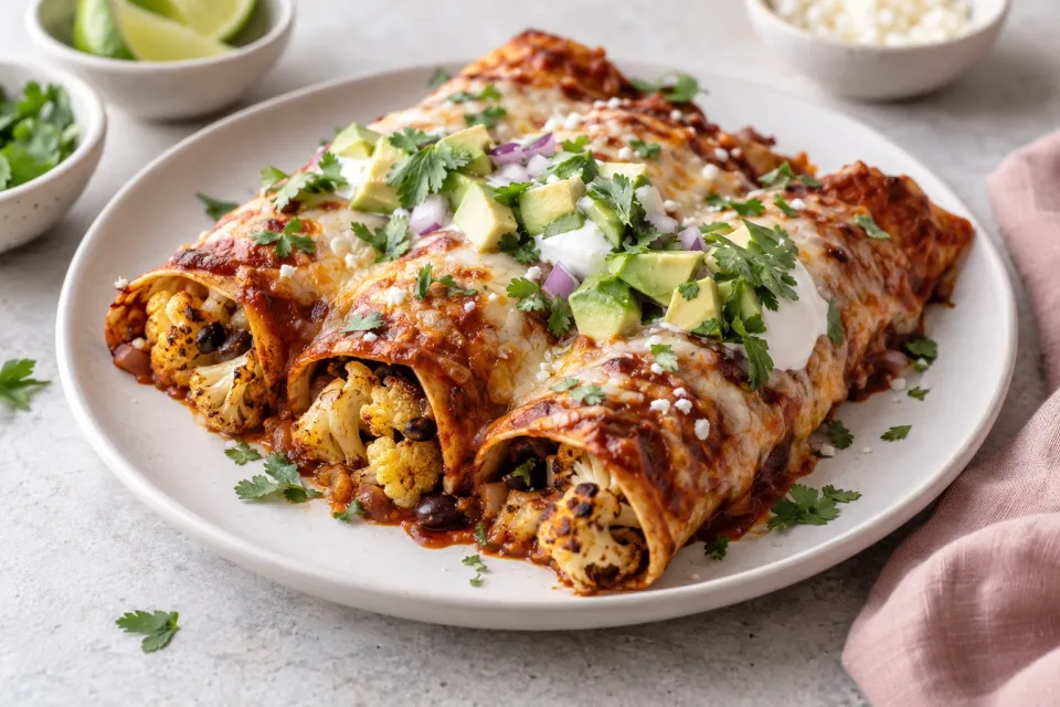 Roasted Cauliflower Enchiladas