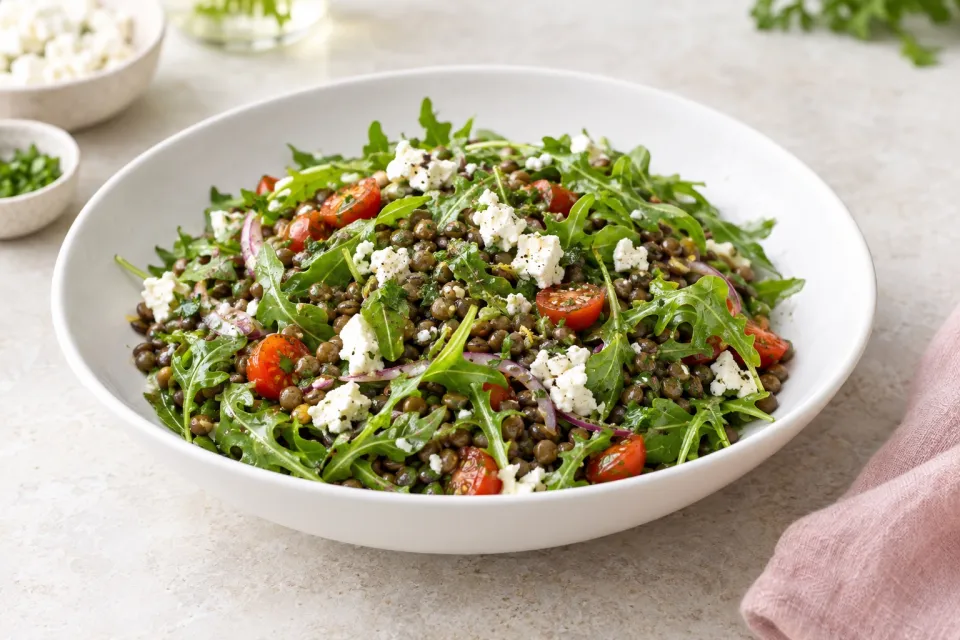 Lentil Salad with Arugula and Feta