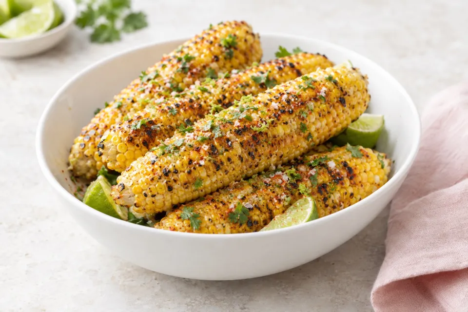Broiled or Grilled Chili Lime Corn on the Cob