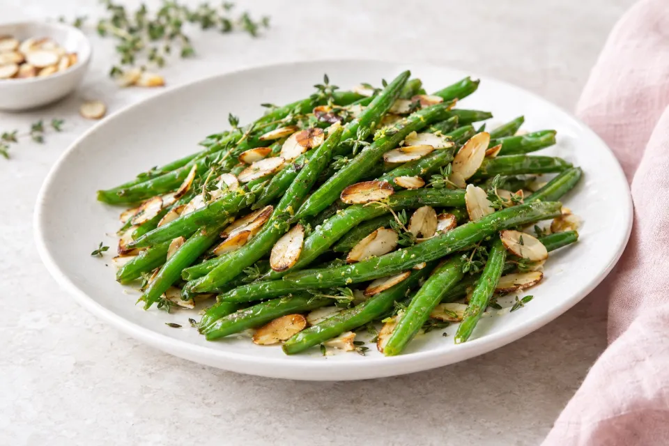 Green Beans with Almonds and Thyme