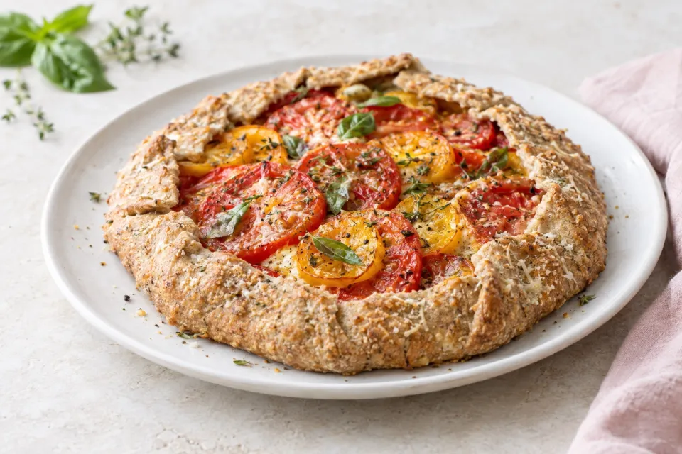 Tomato Galette with Parmesan Whole Wheat Crust