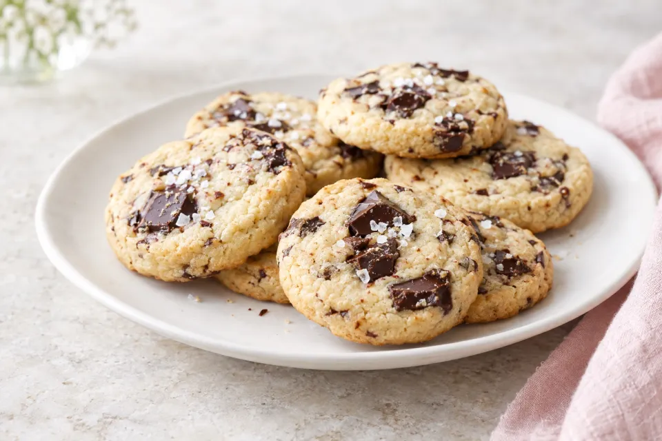 Salted Chocolate Chunk Shortbread Cookies