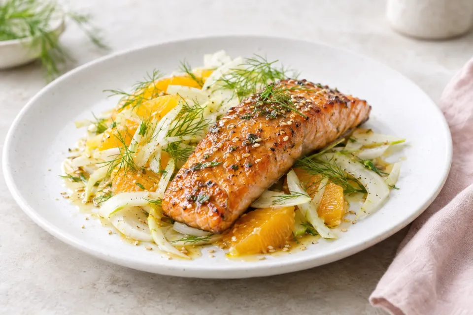 Miso Salmon with Orange and Fennel