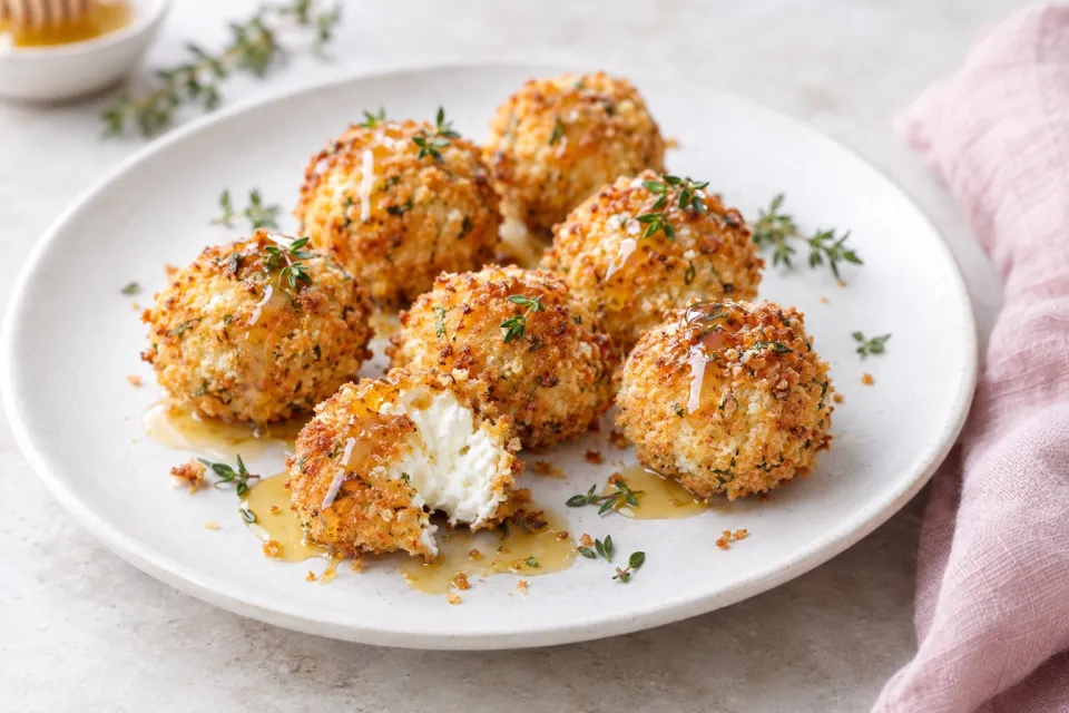 Goat Cheese Poppers with Honey