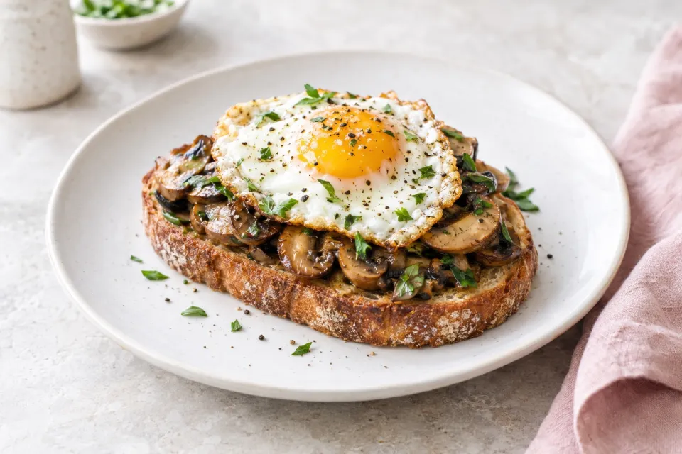 Mushroom Toast with Fried Egg