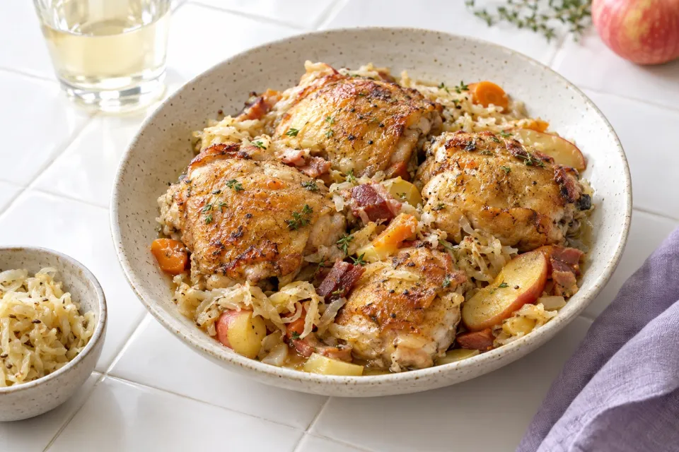 Braised Chicken Thighs with Sauerkraut