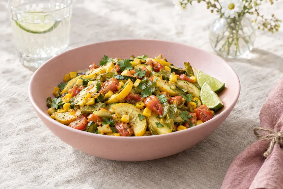 Summer Squash Green Chile Stir Fry