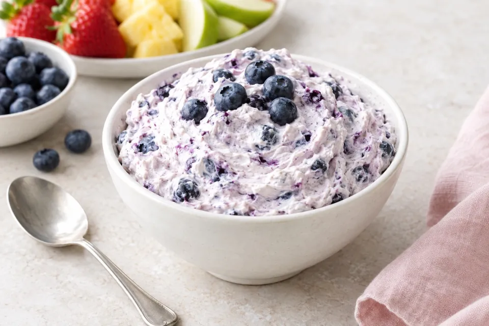 Blueberry Fluff Cream Cheese Fruit Dip