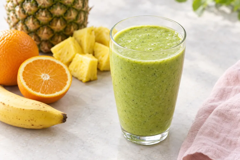 Pineapple Orange Banana Green Smoothie