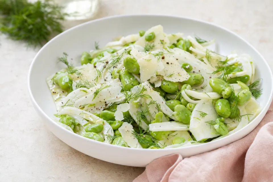 Fava Bean Fennel Salad with Parmesan