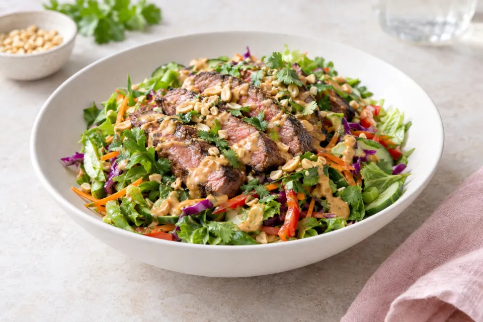 Healthy Thai Peanut Steak Salad