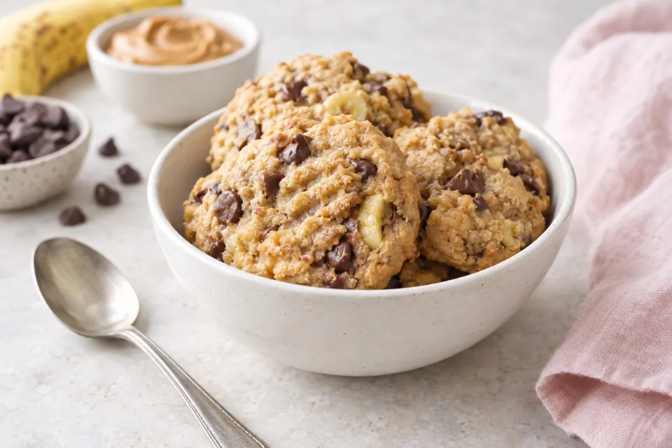 Peanut Butter Banana Chocolate Chip Cookies
