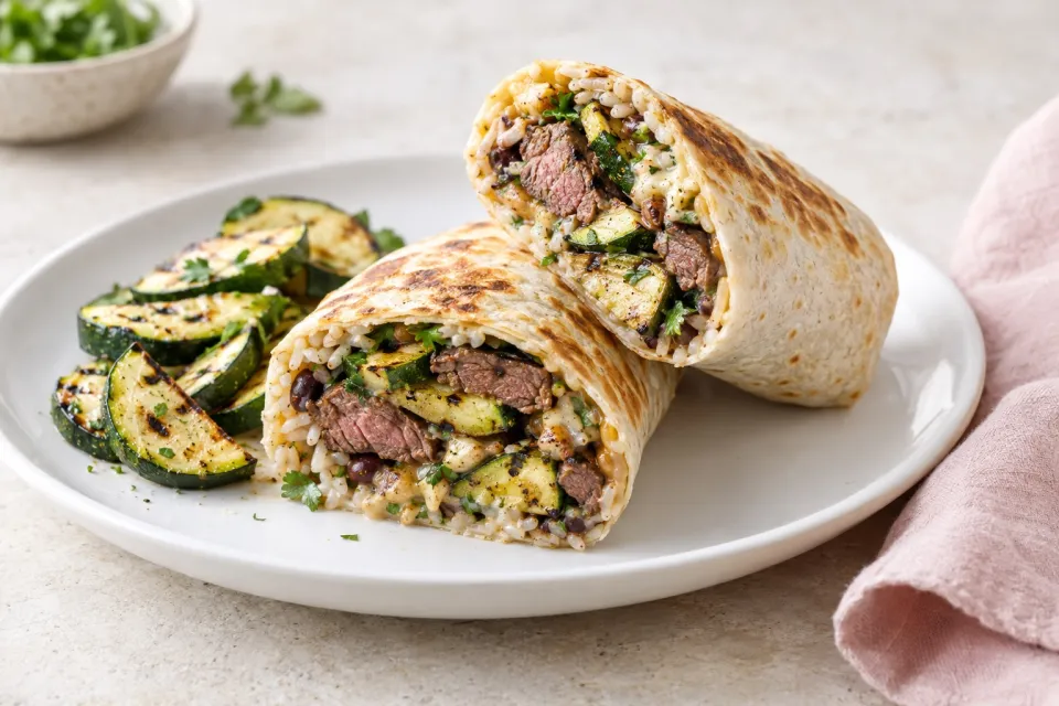 Steak Burrito with Grilled Zucchini