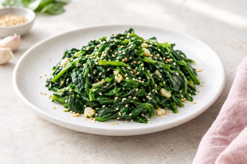 Spinach with Sesame and Garlic