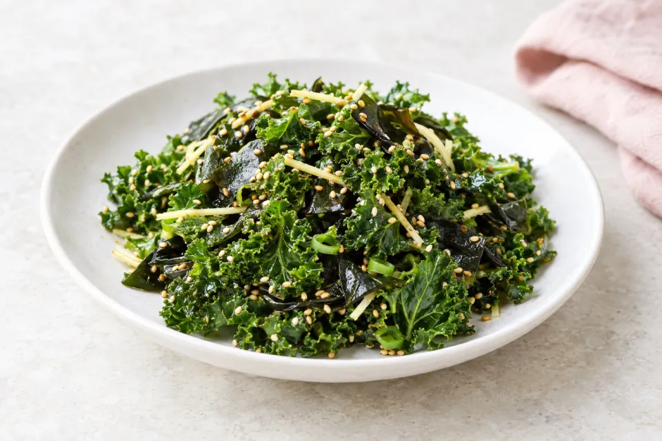 Kale with Seaweed, Sesame and Ginger