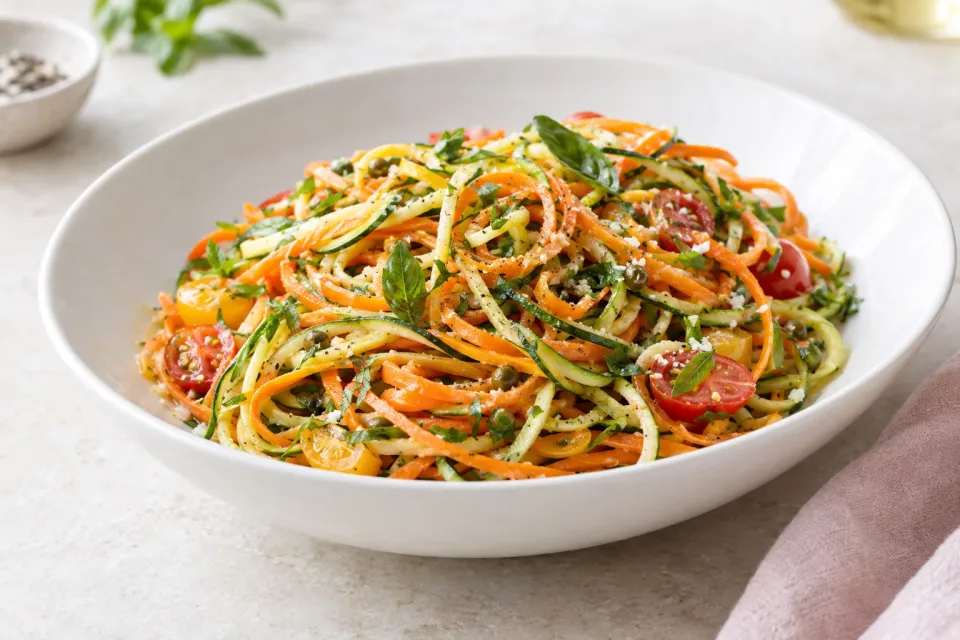 Carrot and Zucchini Linguini Salad