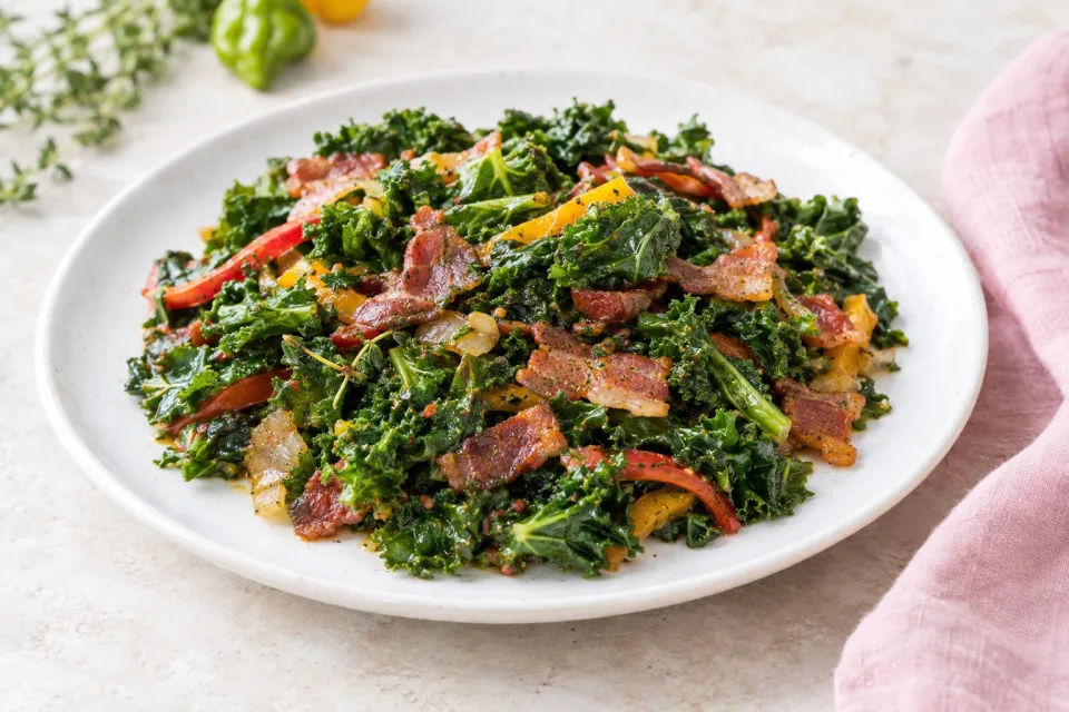 Kale and Bacon Recipe, Caribbean Style