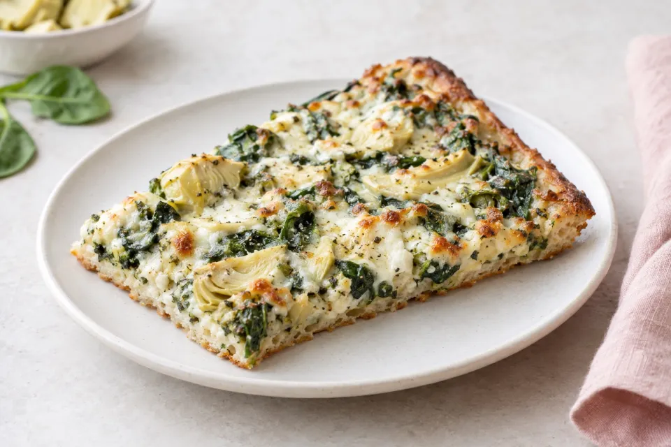Spinach & Artichoke Sheet Pan Pizza