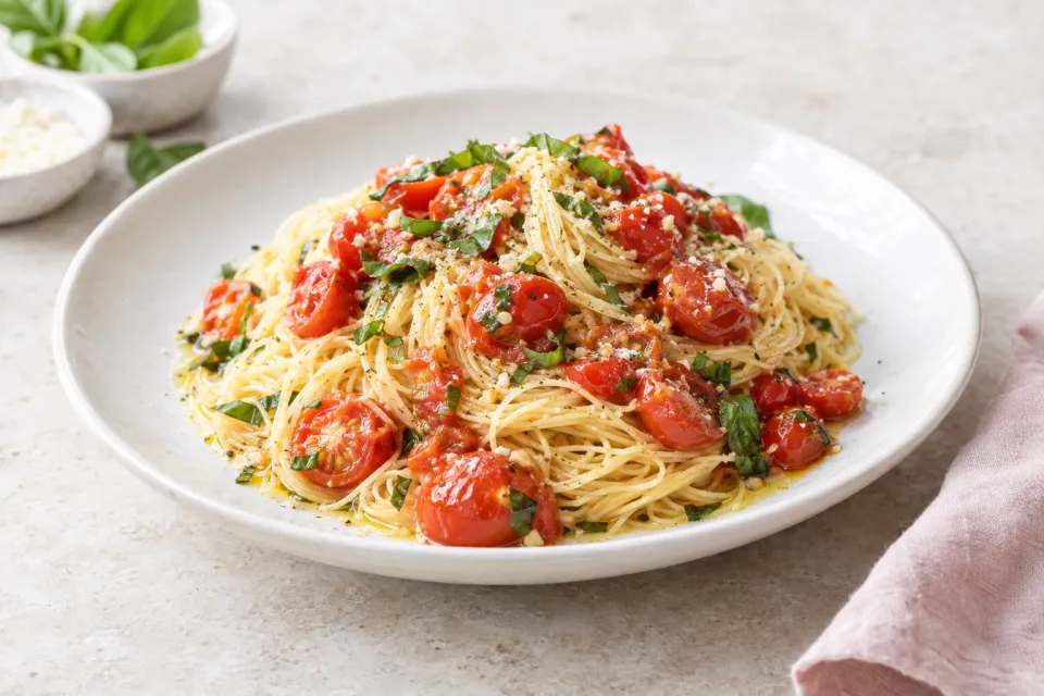Angel Hair Pasta with Quick Cherry Tomato Sauce