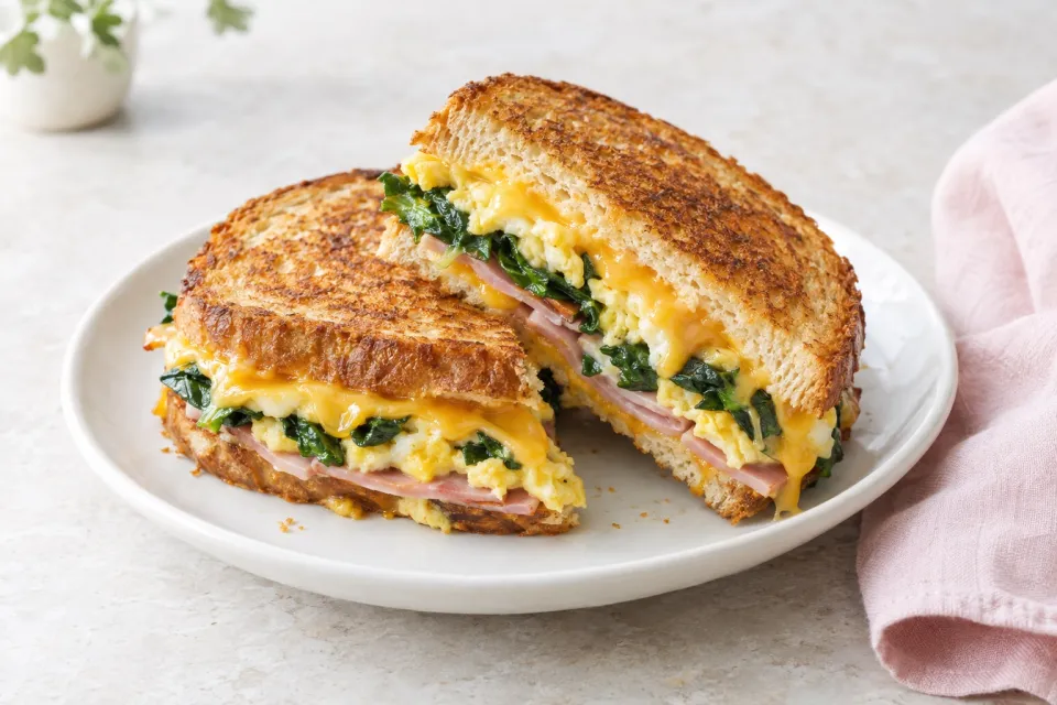 Greens, Eggs, and Ham, Grilled Cheese Sandwich