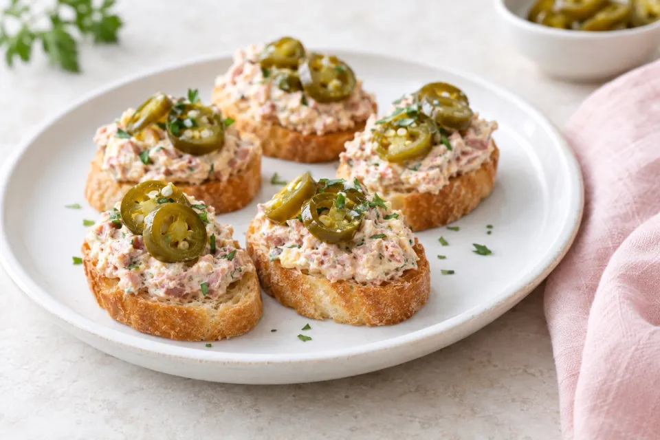 Deviled Ham with Pickled Jalape&ntildeos
