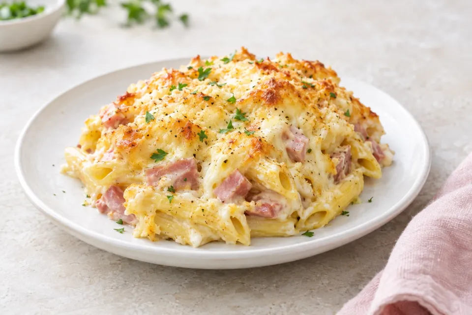 Ham and Cheese Pasta Bake