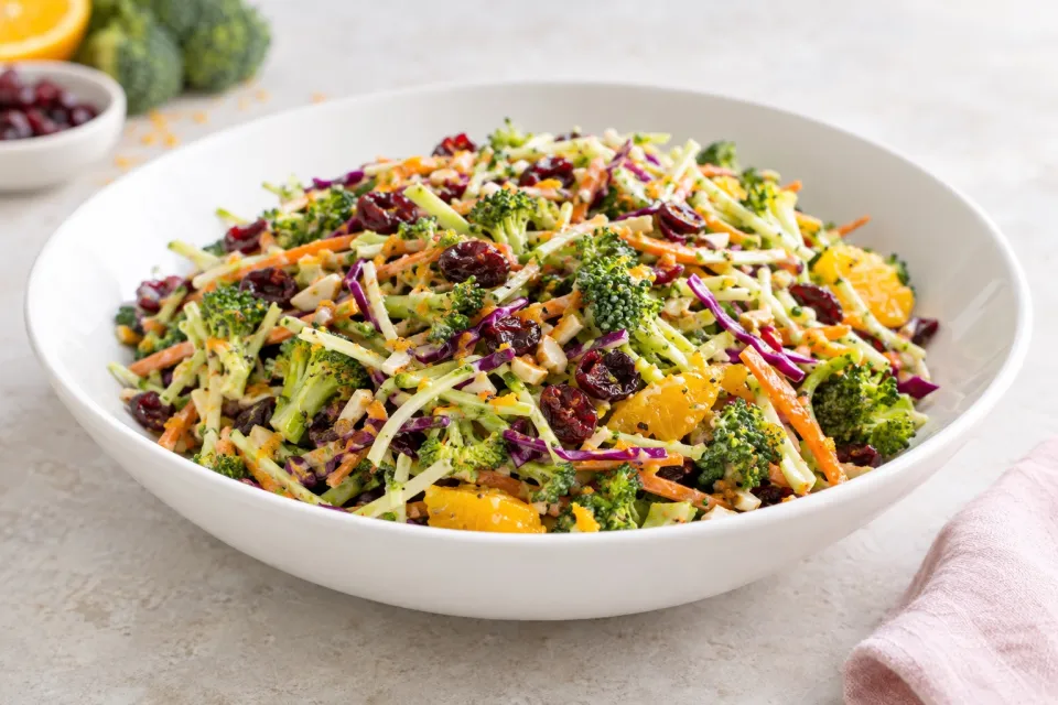Broccoli Slaw with Cranberry Orange Dressing