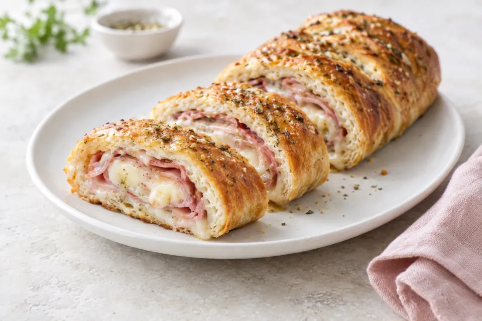 Easy Ham and Cheese Stromboli