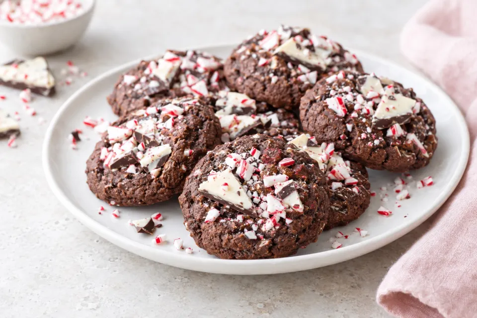 Peppermint Bark Chocolate Cookies