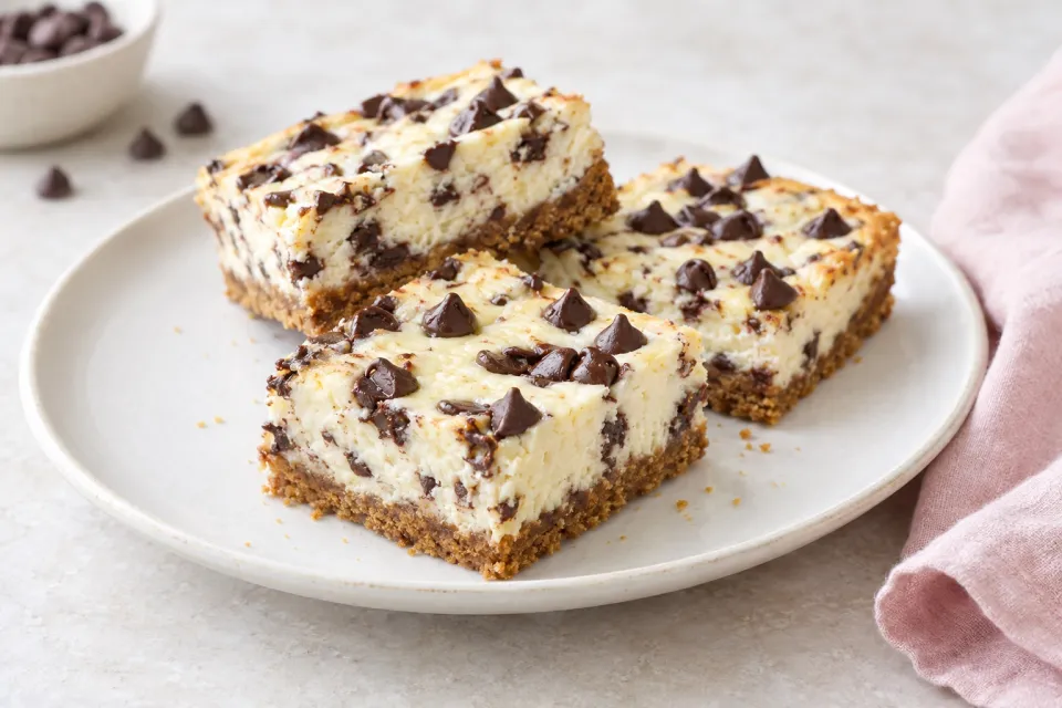 Chocolate Chip Cheesecake Bars