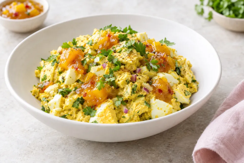 Curried Egg Salad with Mango Chutney