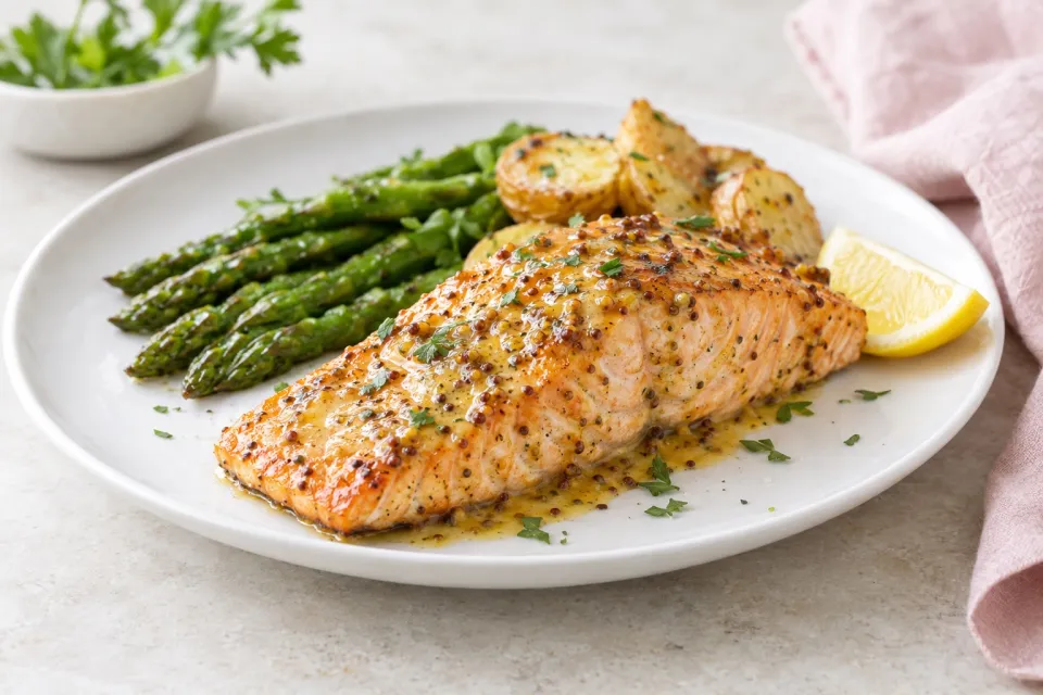 Honey Mustard Baked Salmon