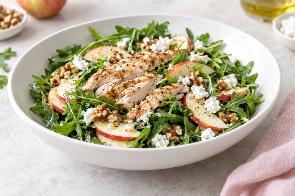 Chicken Apple Arugula Goat Cheese Salad