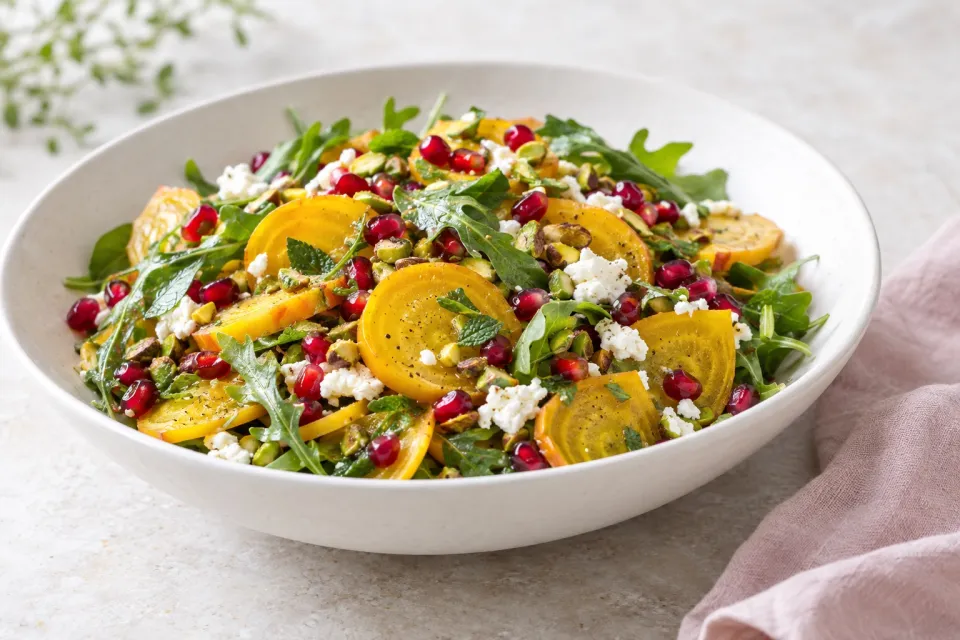 Golden Beet and Pomegranate Salad