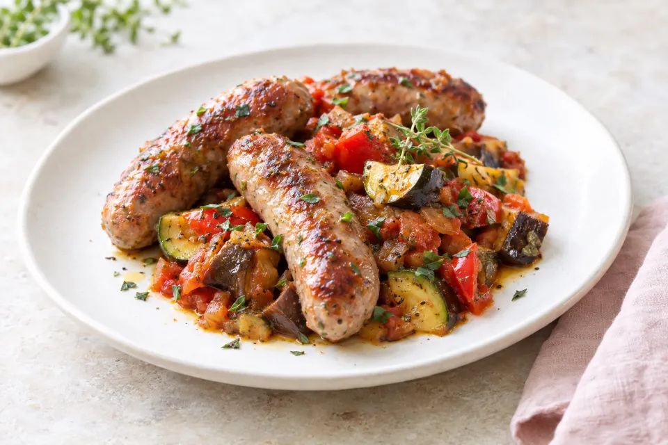 Italian Sausages with Ratatouille