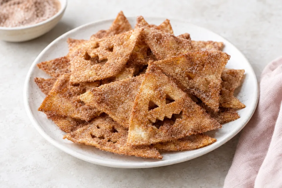 Spooky Cinnamon Sugar Flour Tortilla Crisps