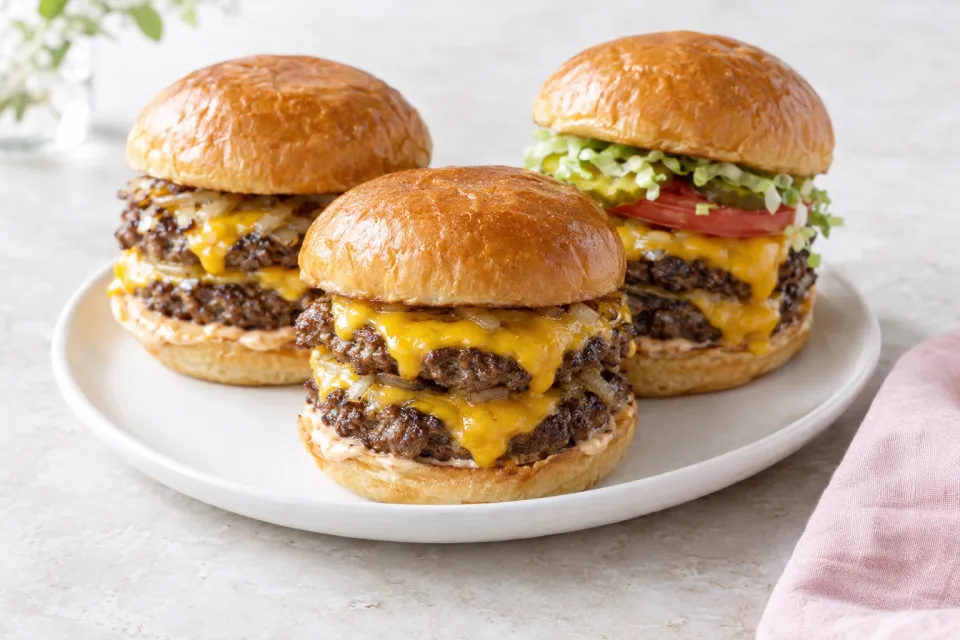 Stovetop Double-Stack Cheeseburgers