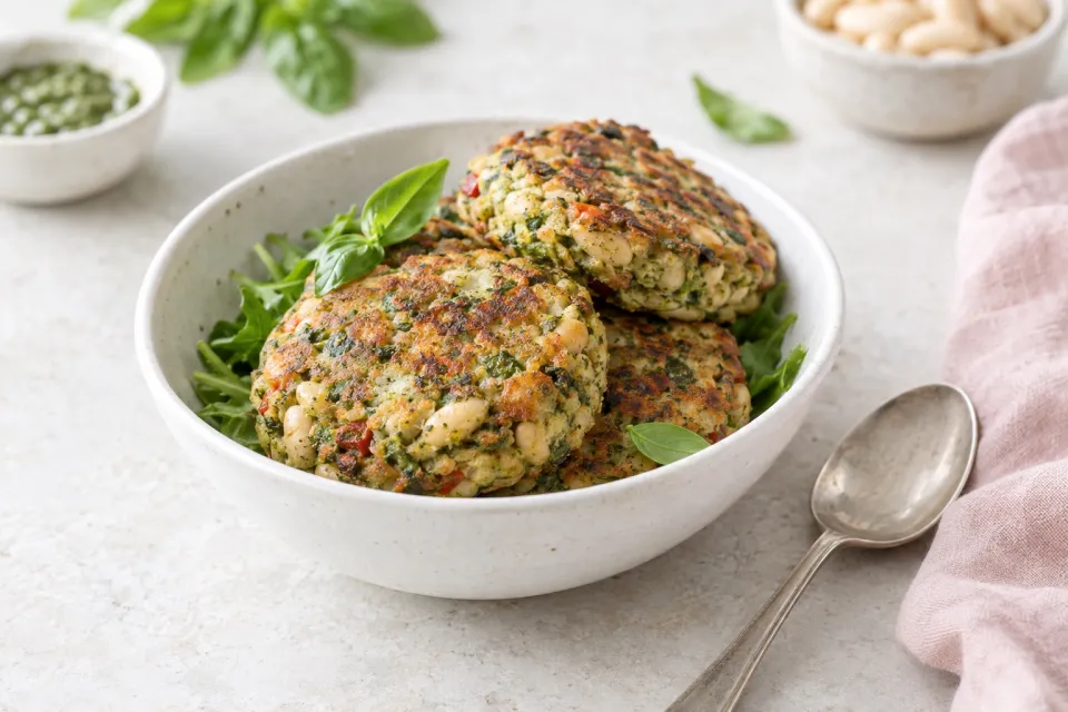 Pesto White Bean Veggie Burgers