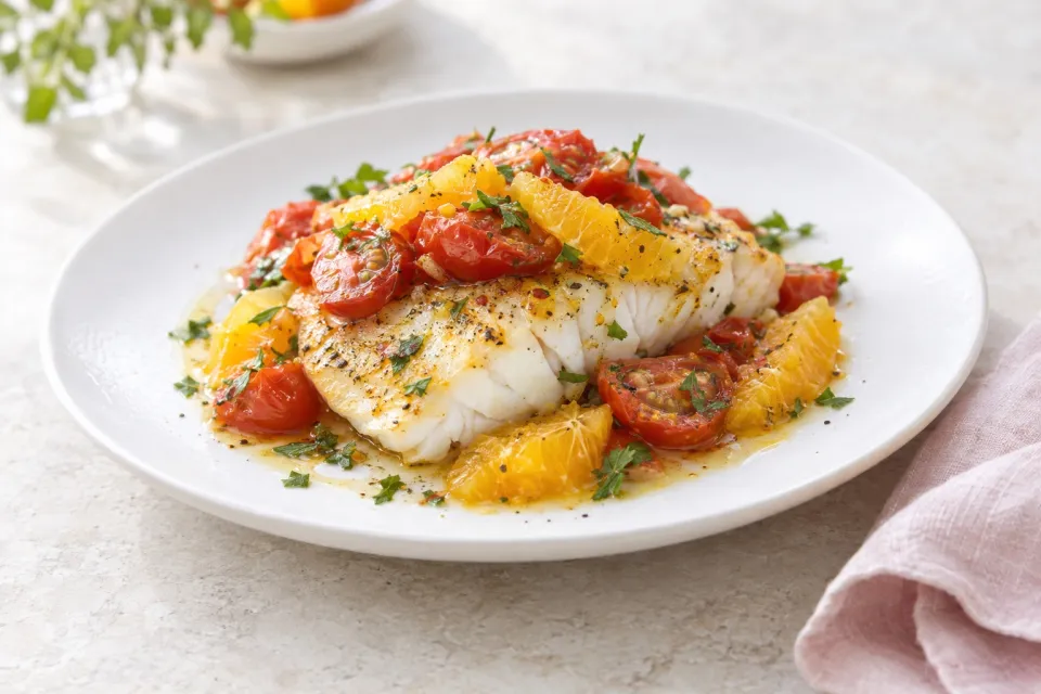 Cod with Tomato and Orange