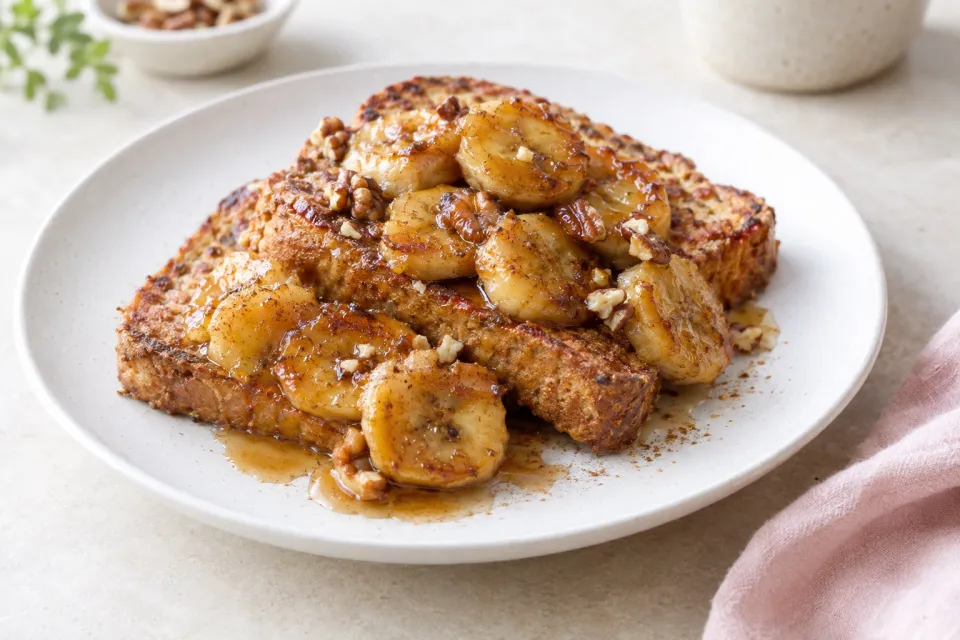 Vegan French Toast with Caramelized Bananas