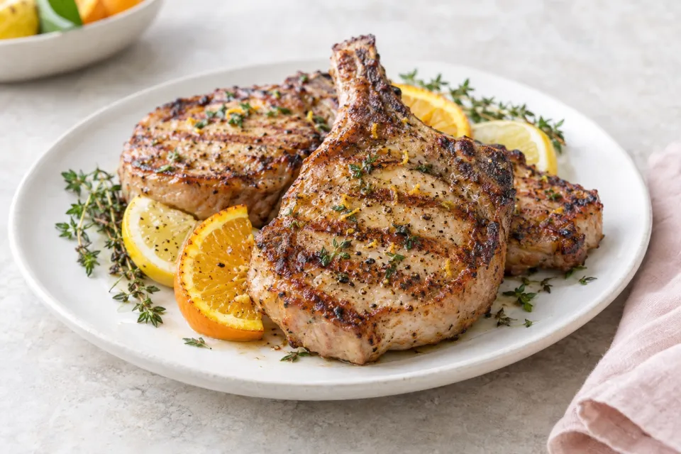 Citrus-Brined Grilled Pork Chops