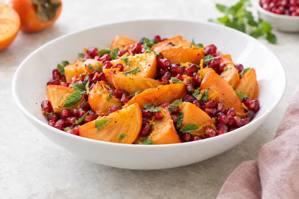 Persimmon Pomegranate Fruit Salad
