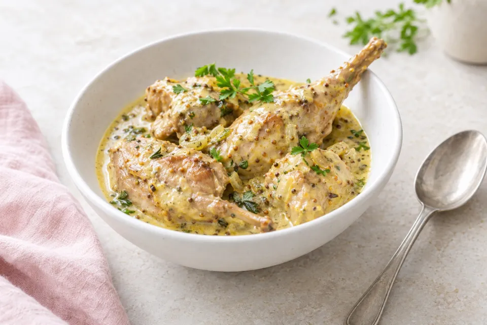 Rabbit in Mustard Sauce