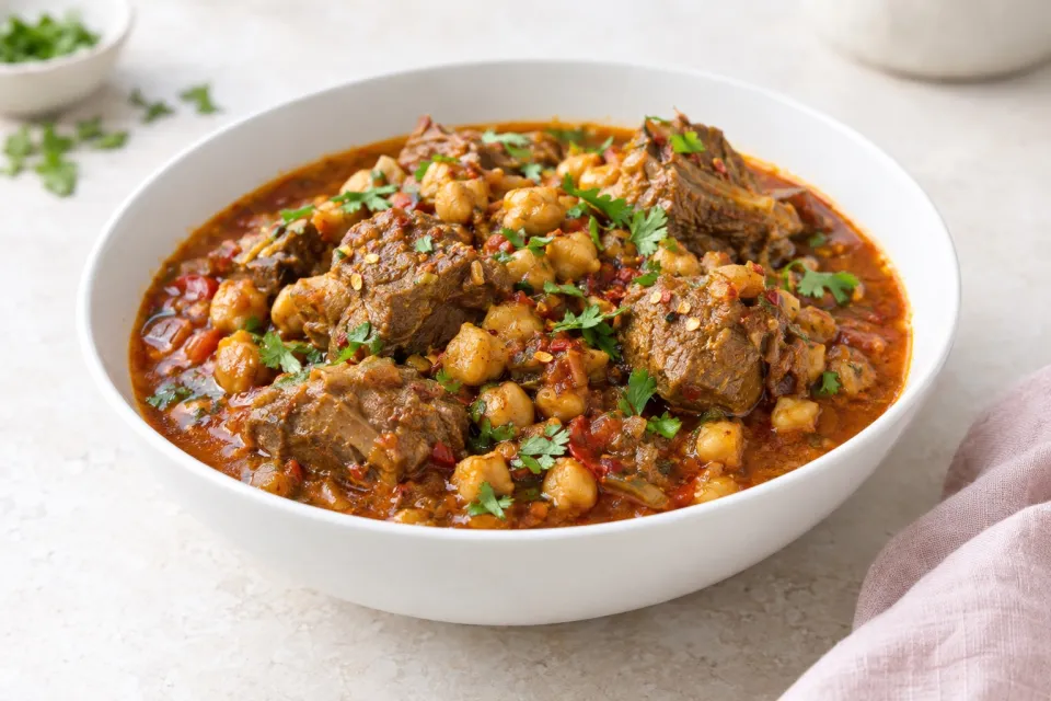 Spicy Lamb Stew with Chickpeas