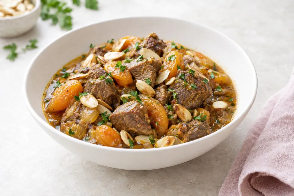 Lamb Stew with Almonds and Apricots
