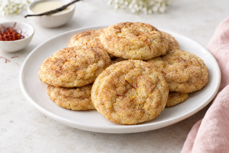 Saffron Vanilla Snickerdoodle Cookies