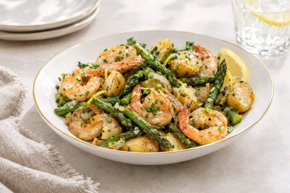 Skillet Shrimp and Asparagus