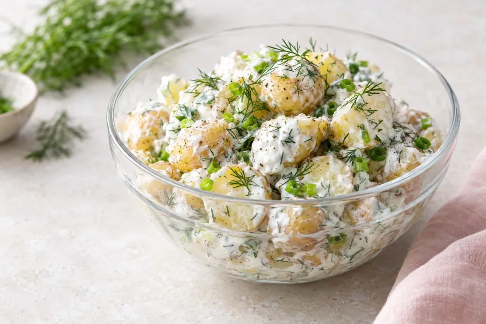 New Potato Salad with Sour Cream and Dill