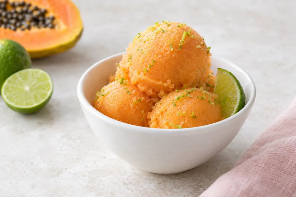 Papaya Lime Sorbet