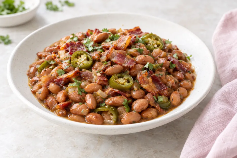 Pinto Beans with Bacon and Jalape&ntildeos